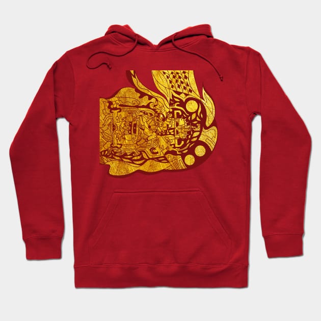 golden maya traveller pattern ecopop Hoodie by jorge_lebeau